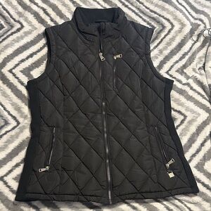Calvin Klein Black Quilted Zip-Front Sleeveless Vest